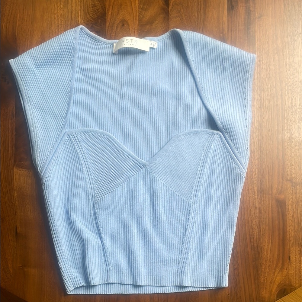 Astr Blue Crop Tank Top
